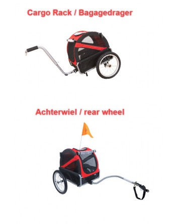 Doggyride mini remorque vélo pour chien rouge