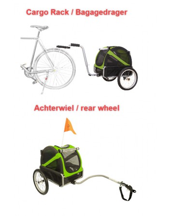 Doggyride mini remorque vélo pour chien vert