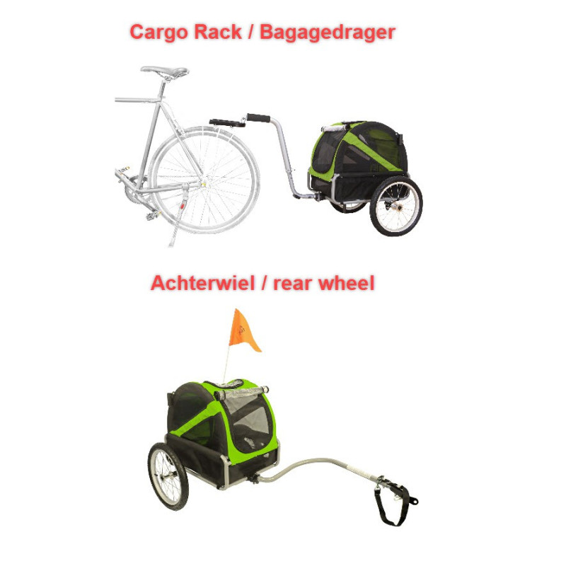 Doggyride mini remorque vélo pour chien vert