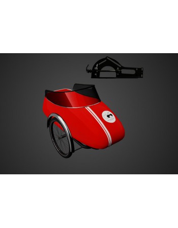 Scandinavian side bike Fiber zijspan - Rood