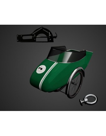 Scandinavian side bike Fiber hond zijspan - Groen