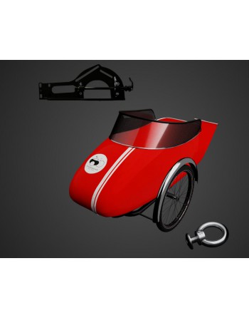 Scandinavian side bike Fiber hond zijspan - Rood