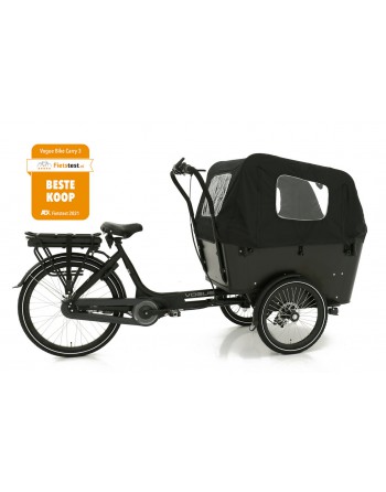 Vogue Carry 3 Vélo Cargo Électrique – Noir – Tricycle avec Moteur Central
