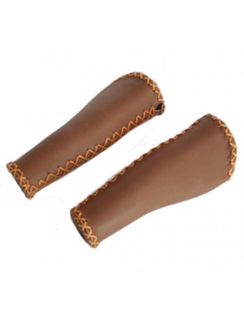 Poignées de vélo cargo cuir 135mm marron foncé