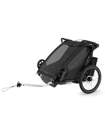 Thule Chariot Sport 2 Double Fahrradanhänger – Black – 4-in-1 Premium Kinderanhänger