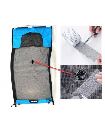Ruban de Réparation Auto-Adhésif pour Moustiquaire, Remorque Vélo & Vélo Cargo – Noir