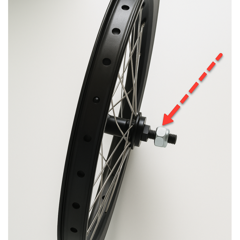 Écrou de blocage en granit M12 pour roue latérale Carry 3 avec axe noir
