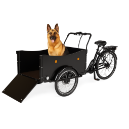 KidsCab Dog-E – Vélo cargo électrique pour chien avec capote de pluie