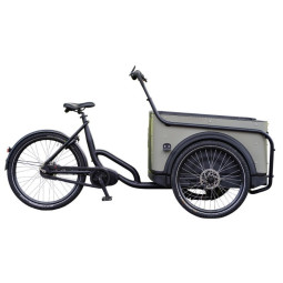 KidsCab Royal 3 vélo cargo électrique taupe gris – Transmission à chaîne Nexus