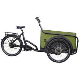 KidsCab Royal 3 electric cargo bike green – Enviolo belt drive