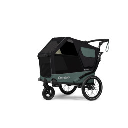 Qeridoo Nacho Remorque Chien M Verte – 2-en-1 Poussette & Remorque Vélo avec Suspension