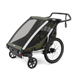 Thule Chariot Lite Double Fahrradanhänger – Vintage Green – 4-in-1 Leichtgewicht Kinderanhänger