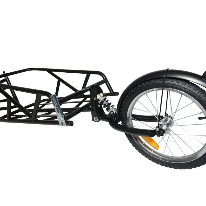 KidsCab OneWheel cargo bike trailer with suspension