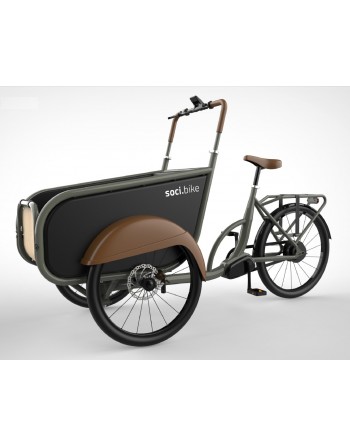 Socibike Compact bakfiets cement grijs